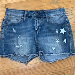 cute jean shorts with star patches